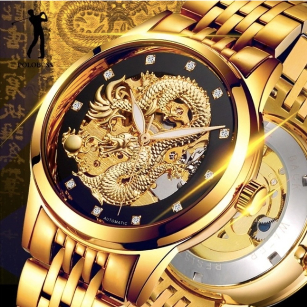 Real Gold and Diamond dragon watch